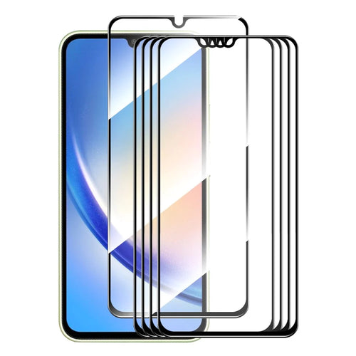 ENKAY HAT PRINCE 5Pcs for Samsung Galaxy A34 5G / M34 5G / F34 5G High Aluminium-silicon Glass Anti-scratch Film Silk Printing 0.26mm 9H 2.5D Screen Protector - 1