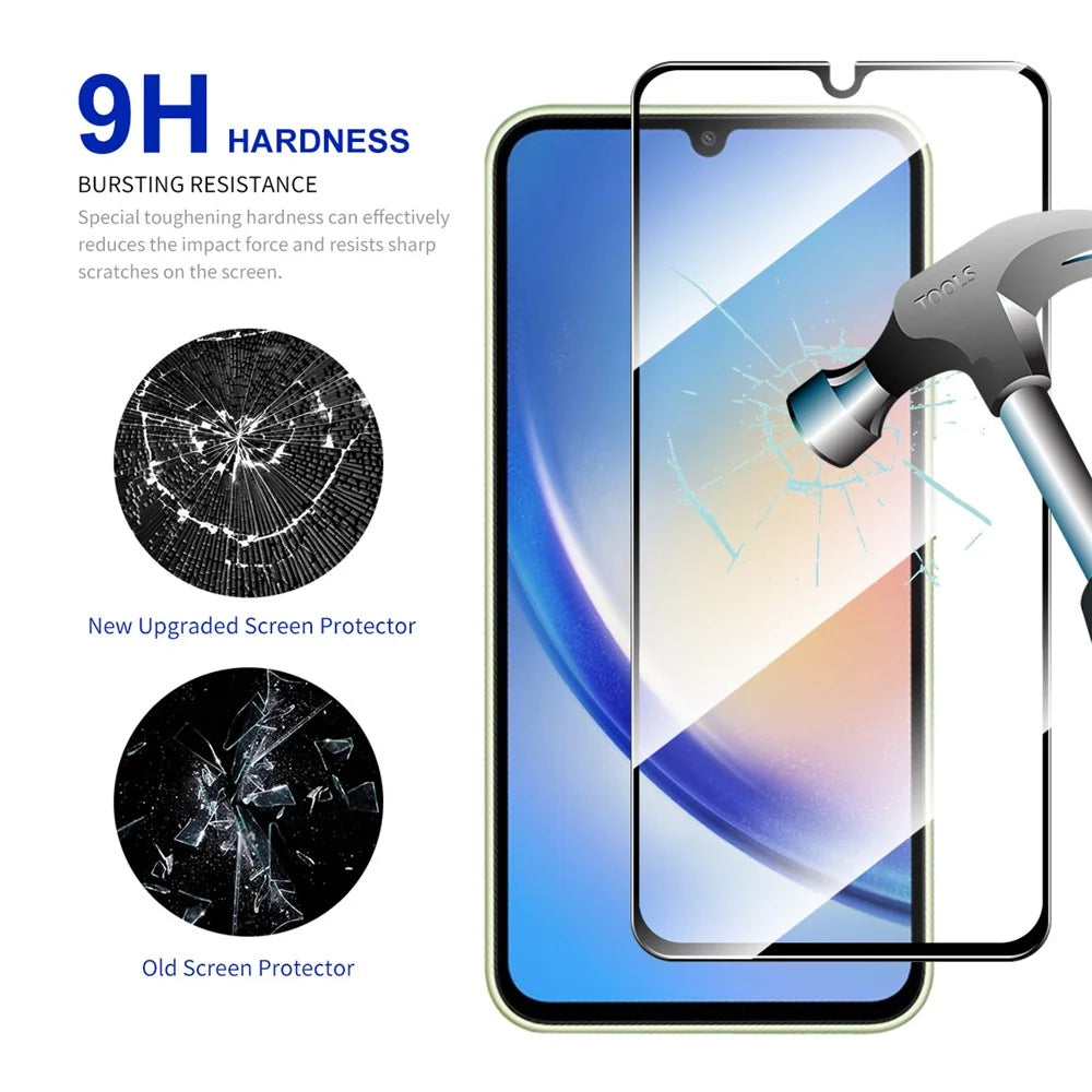 ENKAY HAT PRINCE 5Pcs for Samsung Galaxy A34 5G / M34 5G / F34 5G High Aluminium-silicon Glass Anti-scratch Film Silk Printing 0.26mm 9H 2.5D Screen Protector - 3
