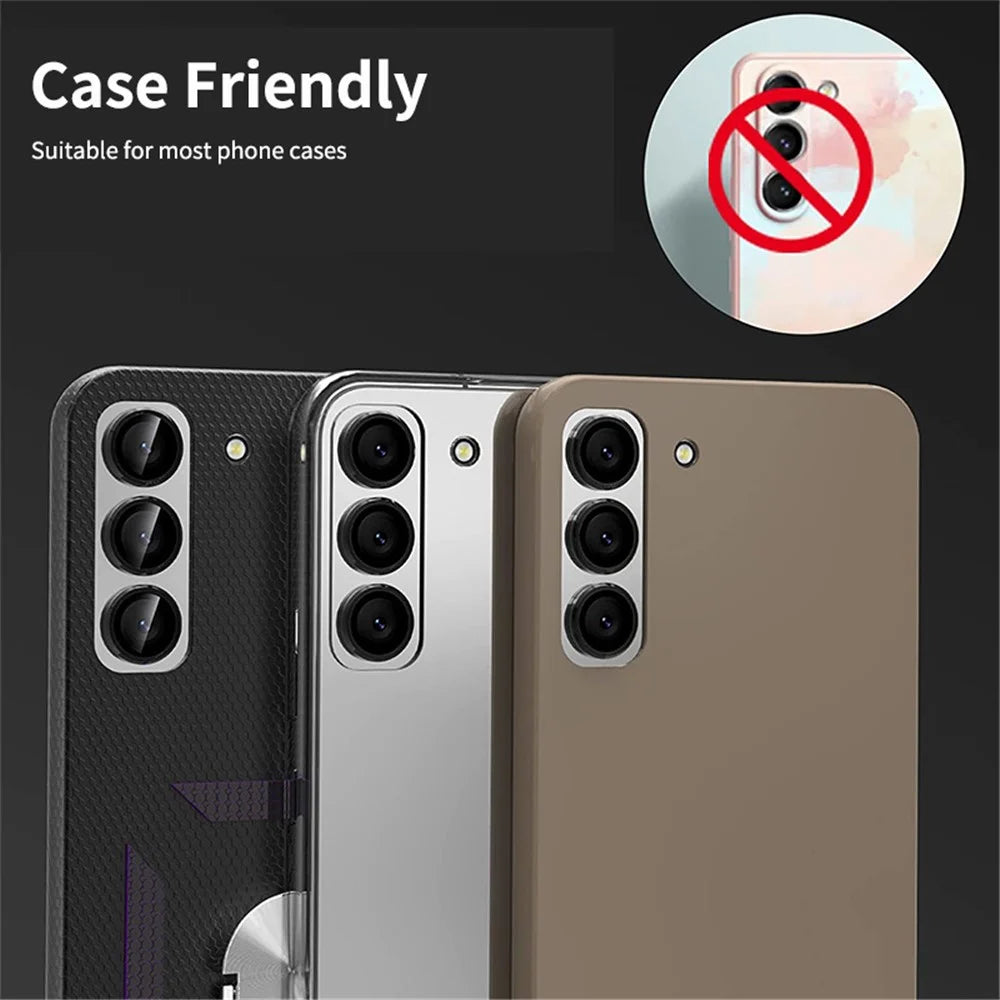 ENKAY HAT PRINCE For Samsung Galaxy A54 5G Aluminum Alloy+Tempered Glass Camera Lens Protector Set Camera Ring Cover - Black - 5
