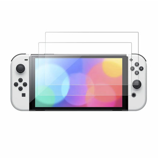 NORTHJO 2Pcs A+ Tempered Glass Film for Nintendo Switch OLED , 0.3mm 2.5D Impact-Protection Screen Protector - Transparent - 1