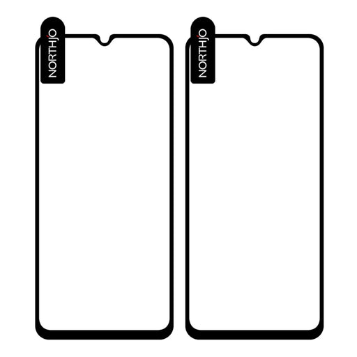 NORTHJO 2Pcs A+ Phone Screen Protector for Samsung Galaxy A34 5G , 0.3mm 2.5D High Aluminum-silicon Glass Silk Printing Film - Black - 2