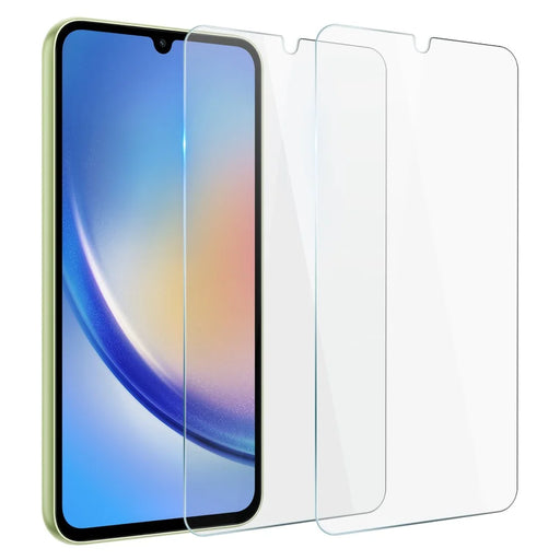 NORTHJO 2Pcs A+ Clear Screen Protector for Samsung Galaxy A34 5G , Shatterproof 0.3mm 2.5D Tempered Glass Film - Transparent - 1