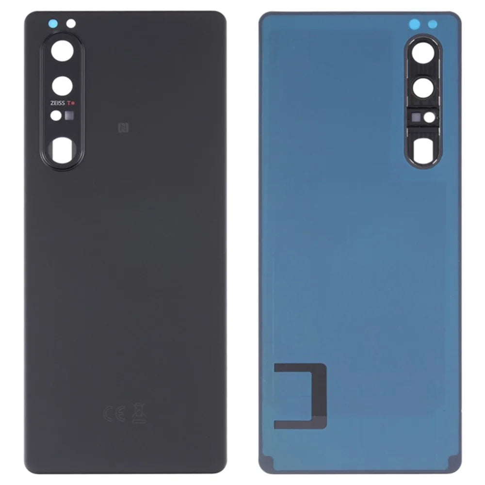 For Sony Xperia 1 III 5G OEM Battery Housing with Adhesive Sticker + Camera Lens Cover - Black - 1