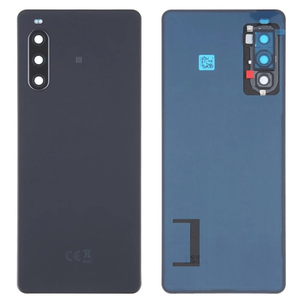 For Sony Xperia 10 IV 5G OEM Battery Housing with Adhesive Sticker + Camera Lens Cover - Black - 1