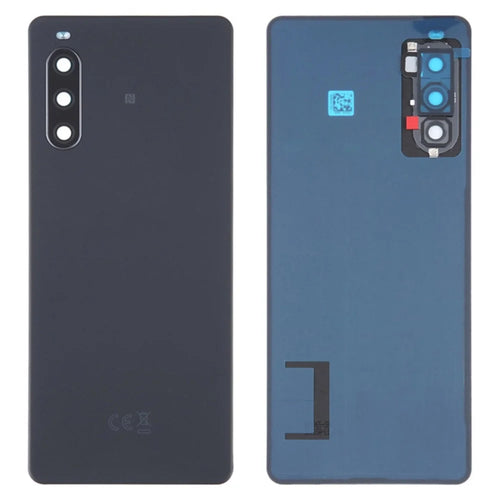 For Sony Xperia 10 IV 5G OEM Battery Housing with Adhesive Sticker + Camera Lens Cover - Black - 1