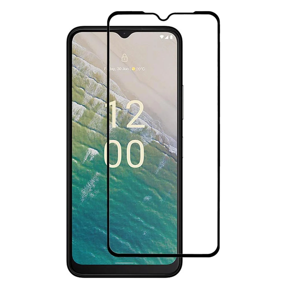 For Nokia C32 Phone Screen Protector Silk Printing Tempered Glass Full Glue Full Screen Film - 1
