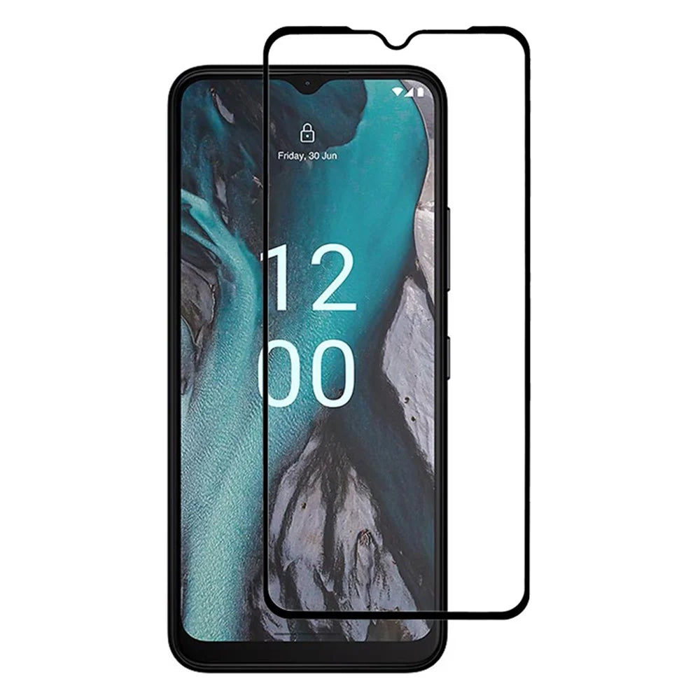 For Nokia C22 Full Glue Screen Protector Anti-explosion Tempered Glass Silk Printing Clear Film - 1