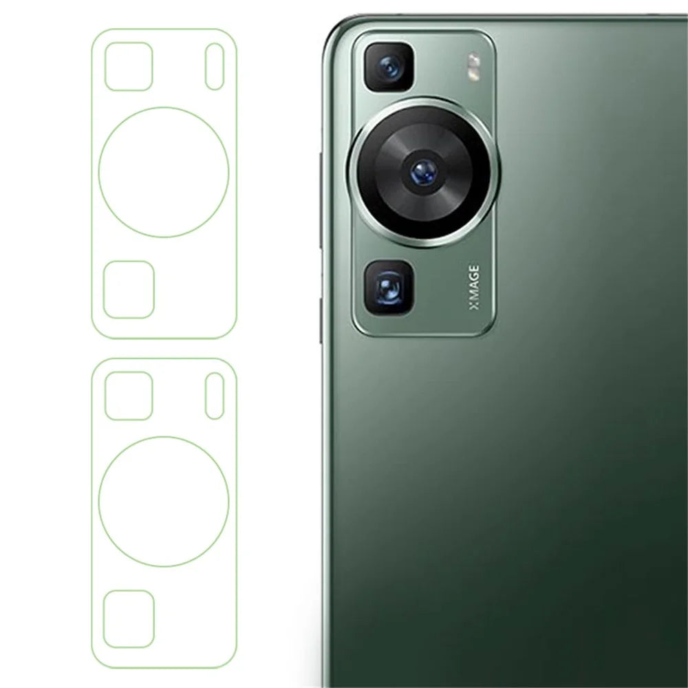 2Pcs  /  Set For Huawei P60 / P60 Pro Tempered Glass Camera Lens Film HD Clear 3D Arc Edge Phone Lens Protector - 1