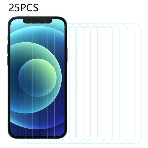 25Pcs For iPhone 12 mini 5.4 inch Arc Edge Anti-Explosion Tempered Glass Film Clear HD Screen Protector (No Package, with Wipes Set, Dust-absorber, Guide Sticker) - 1