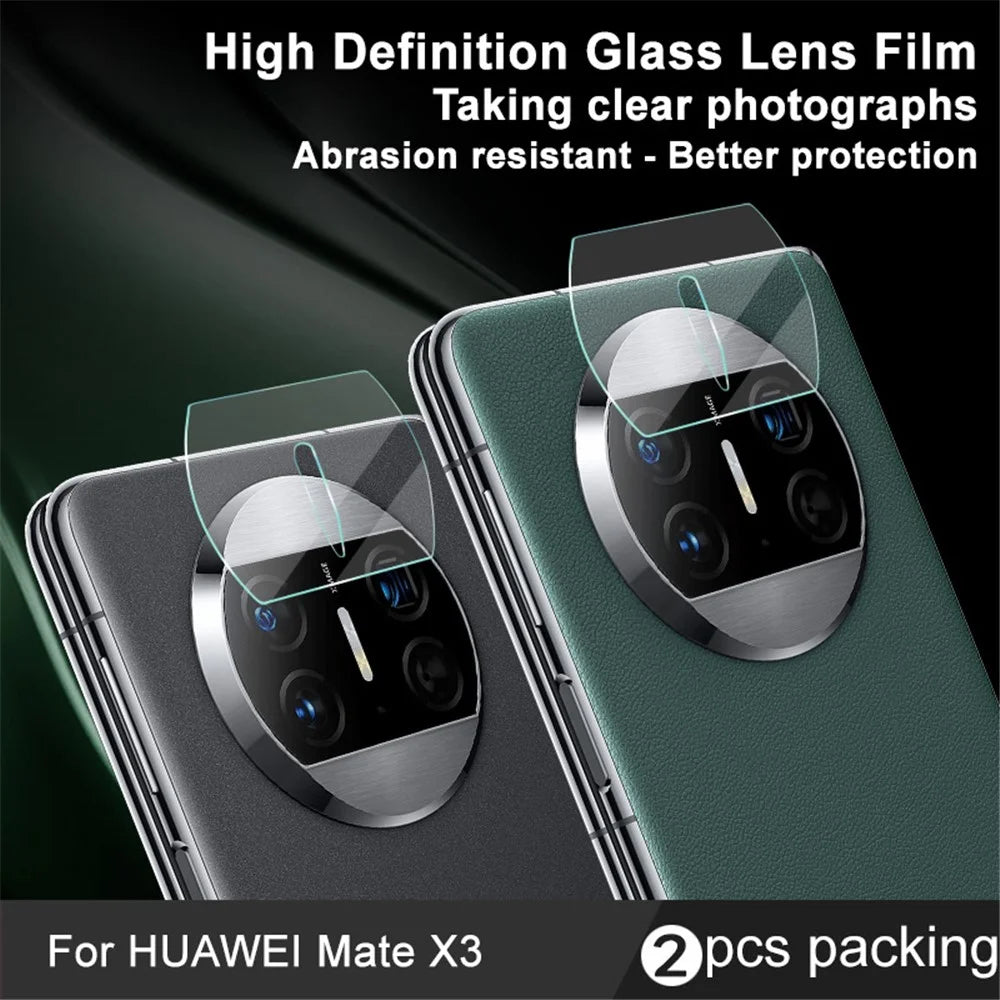 IMAK 2Pcs / Set For Huawei Mate X3 5G Transparent Rear Camera Lens Protector Tempered Glass Film - 3