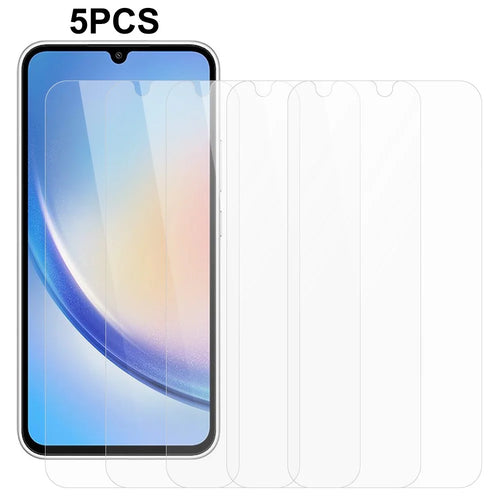 5Pcs / Set Tempered Glass Film for Samsung Galaxy A34 5G , 2.5D 0.3mm Explosion-proof HD Screen Protector - 1