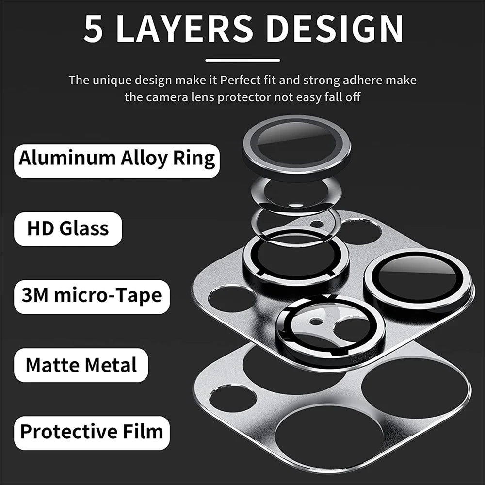 ENKAY HAT PRINCE For iPhone 13 Pro Max / 13 Pro AR HD Clear Tempered Glass+Aluminum Alloy Lens Film Protector - Silver - 2