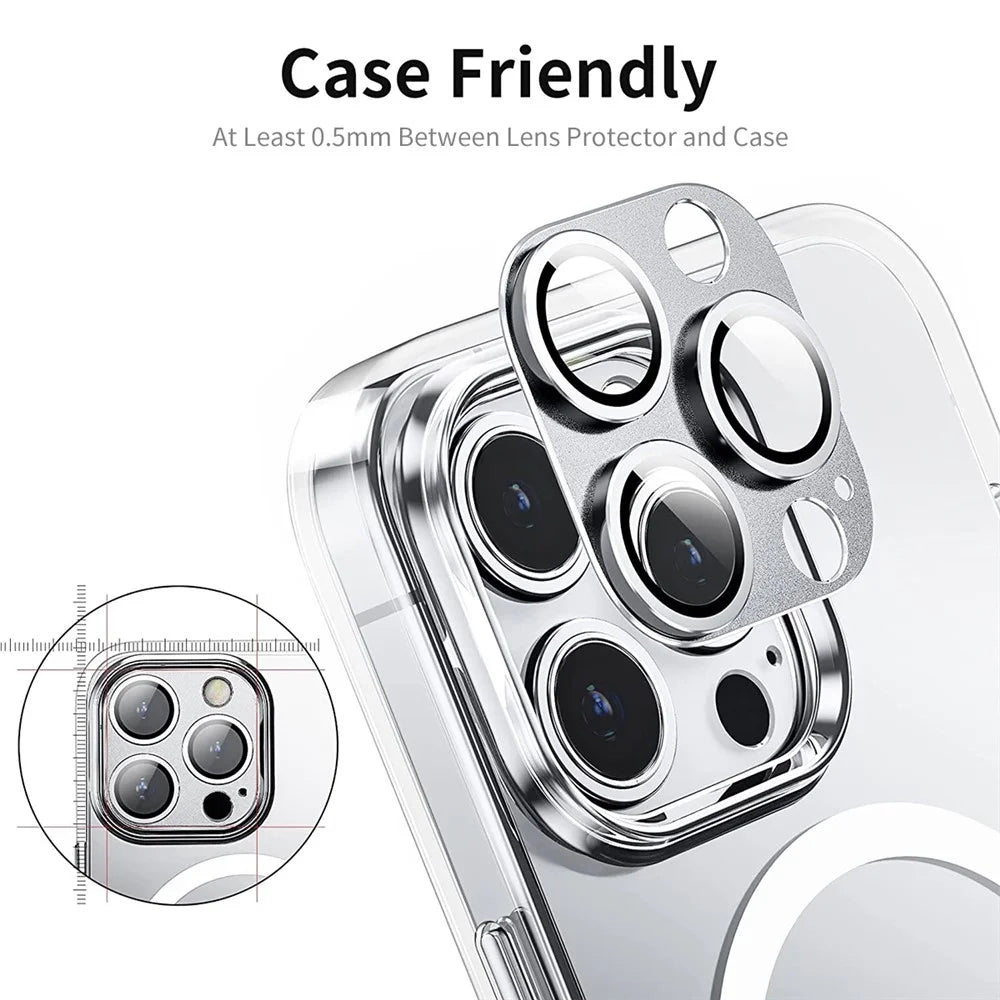 ENKAY HAT PRINCE For iPhone 13 Pro Max / 13 Pro AR HD Clear Tempered Glass+Aluminum Alloy Lens Film Protector - Silver - 4