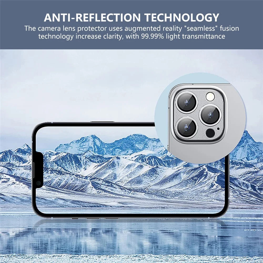 ENKAY HAT PRINCE For iPhone 13 Pro Max / 13 Pro AR HD Clear Tempered Glass+Aluminum Alloy Lens Film Protector - Silver - 5