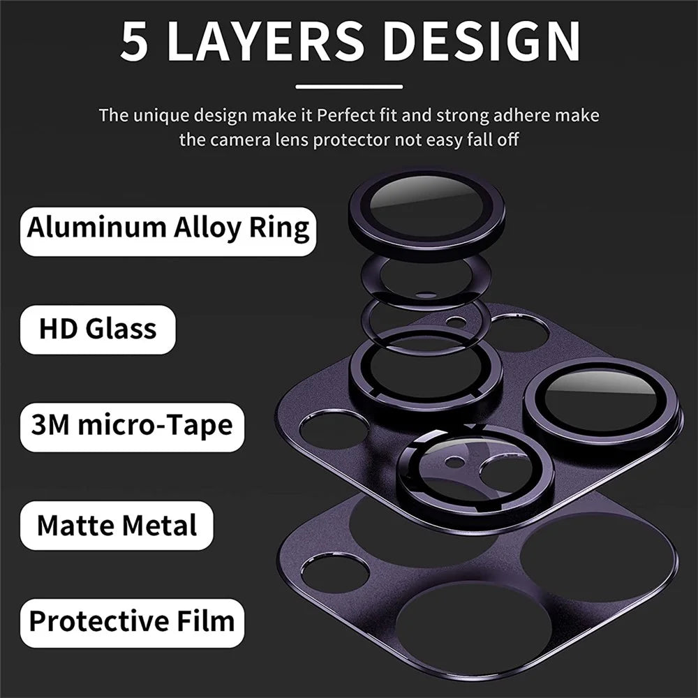 ENKAY HAT PRINCE For iPhone 14 Pro Max / 14 Pro Tempered Glass+Aluminum Alloy AR Coating HD Clear Rear Lens Film - Dark Purple - 2