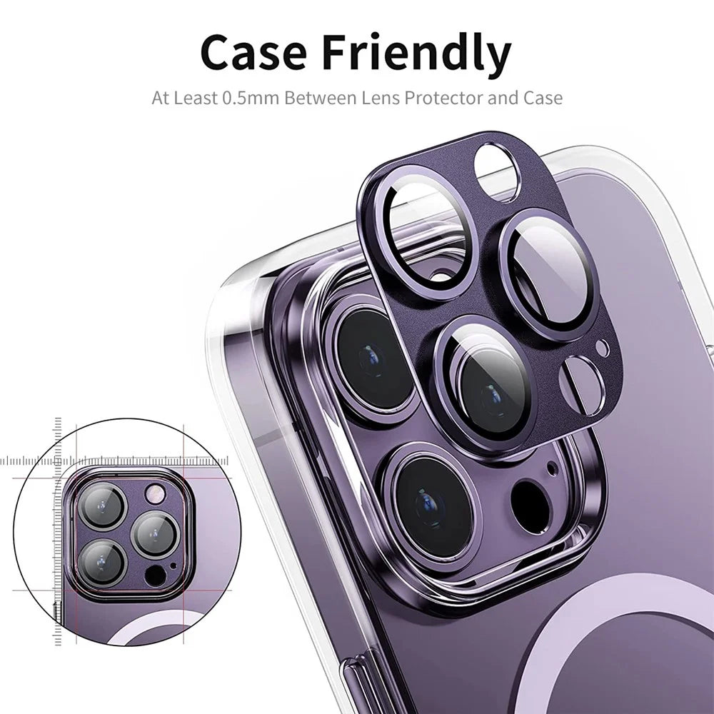 ENKAY HAT PRINCE For iPhone 14 Pro Max / 14 Pro Tempered Glass+Aluminum Alloy AR Coating HD Clear Rear Lens Film - Dark Purple - 4