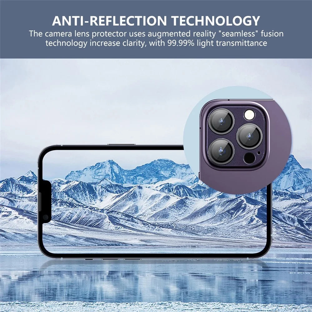 ENKAY HAT PRINCE For iPhone 14 Pro Max / 14 Pro Tempered Glass+Aluminum Alloy AR Coating HD Clear Rear Lens Film - Dark Purple - 5