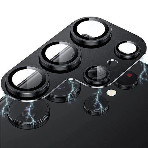 ENKAY HAT PRINCE For Samsung Galaxy S23 Ultra Tempered Glass+Aluminum Alloy AR Coating HD Clear Rear Lens Film - Black - 1