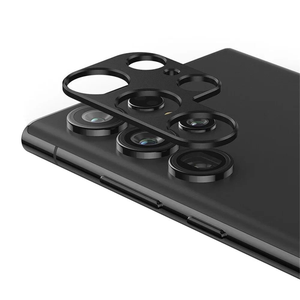 ENKAY HAT PRINCE For Samsung Galaxy S23 Ultra Phone Rear Lens Protector Aluminum Alloy Lens Protector Frame - Black - 1