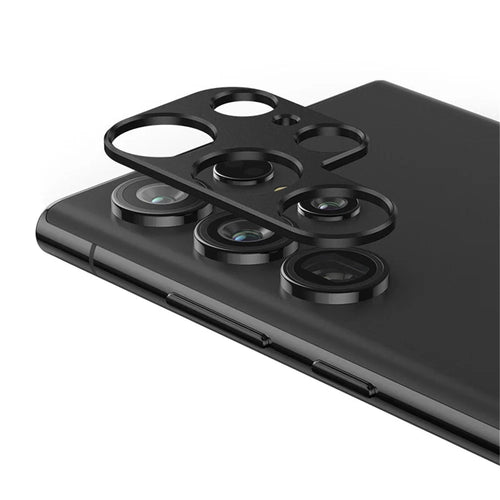 ENKAY HAT PRINCE For Samsung Galaxy S23 Ultra Phone Rear Lens Protector Aluminum Alloy Lens Protector Frame - Black - 1