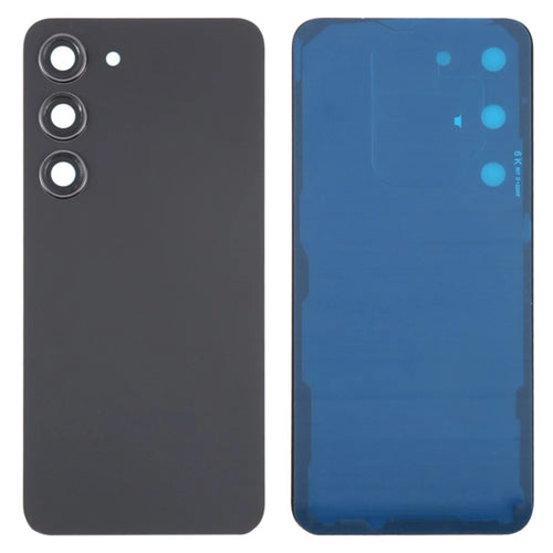 For Samsung Galaxy S23 S911 Battery Housing with Adhesive Sticker + Camera Lens Cover - Phantom Black - 1
