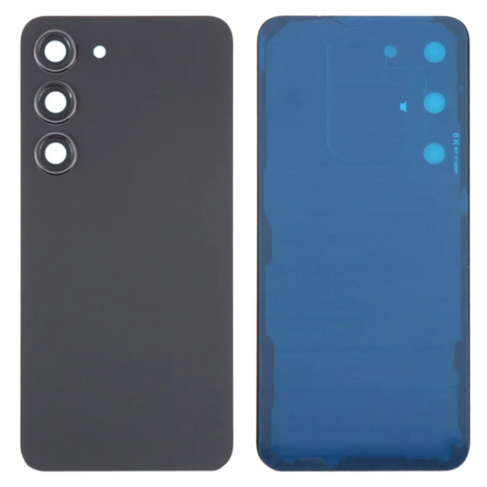 For Samsung Galaxy S23 S911 Battery Housing with Adhesive Sticker + Camera Lens Cover - Phantom Black - 1
