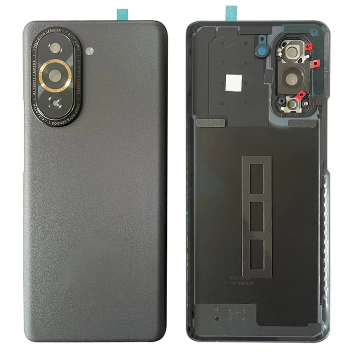 For Huawei nova 10 Pro 4G Back Battery Housing Cover with Camera Ring Lens Cover Spare Part (without Logo) - Black - 1