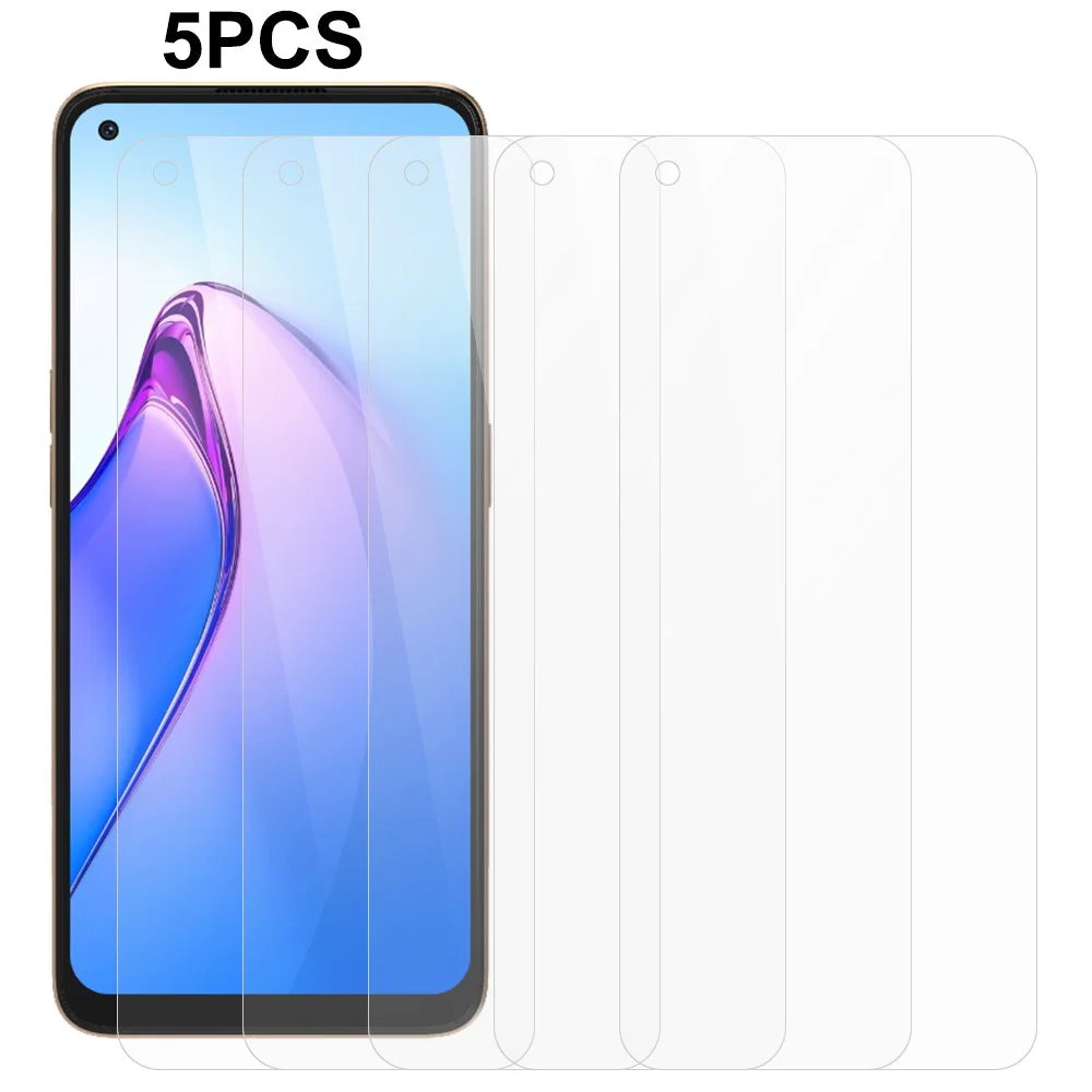 5PCS For Oppo Reno8 5G (Global Version) Dustproof 2.5D Tempered Glass Screen Protector 0.3mm Screen Film - 1