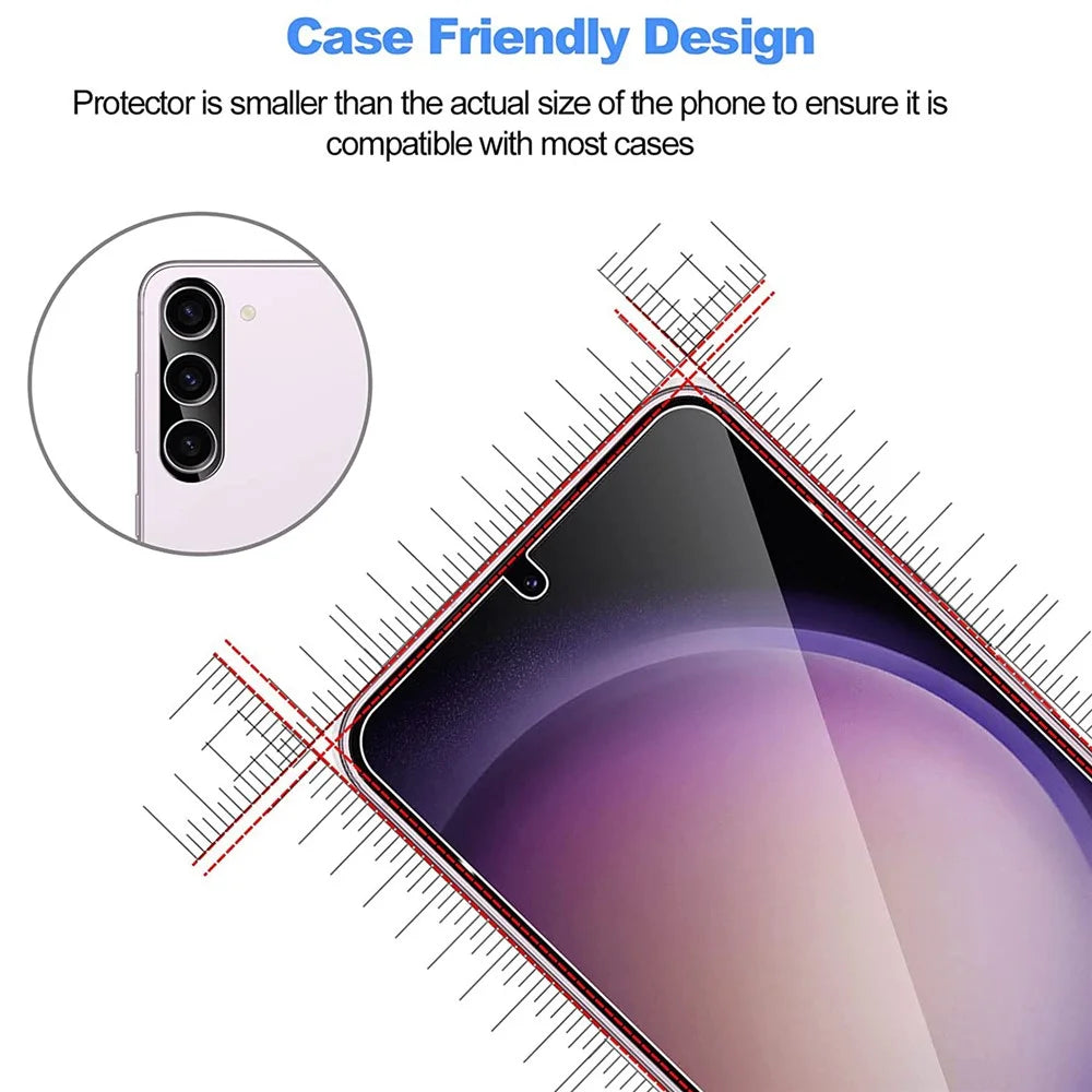 For Samsung Galaxy S23+ 2.5D Arc Edge Tempered Glass Film HD Screen Protector with Black Frame Lens Film - 2