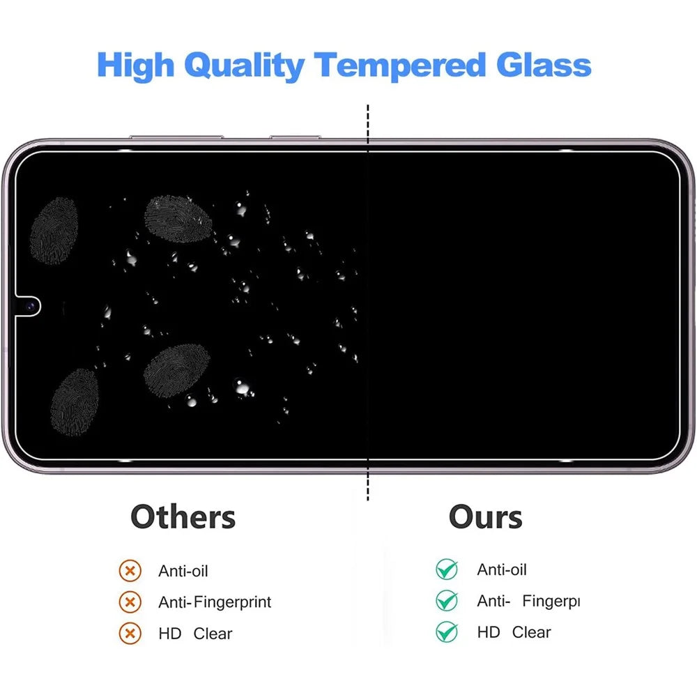 For Samsung Galaxy S23+ 2.5D Arc Edge Tempered Glass Film HD Screen Protector with Black Frame Lens Film - 6