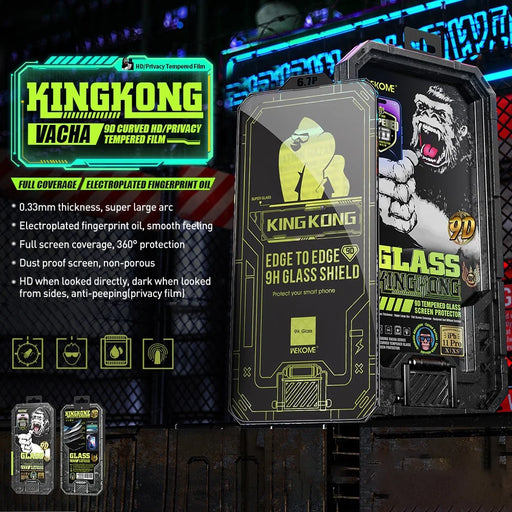 WEKOME King Kong Vacha Series For iPhone 13 / 13 Pro / 14 Anti-Spy High Aluminum-silicon Glass Screen Protector 9D Curved Screen Film - 2