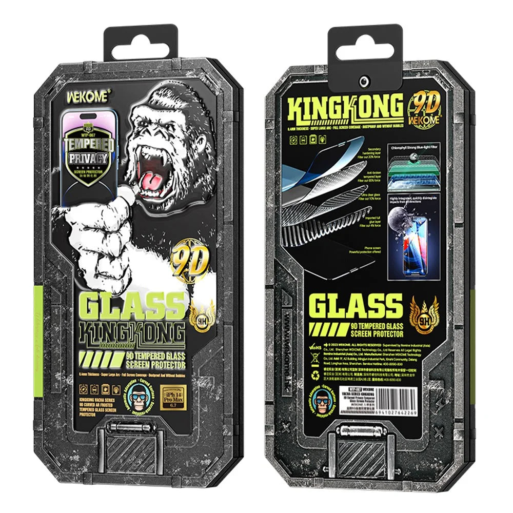 WEKOME King Kong Vacha Series For iPhone 13 / 13 Pro / 14 Anti-Spy High Aluminum-silicon Glass Screen Protector 9D Curved Screen Film - 4