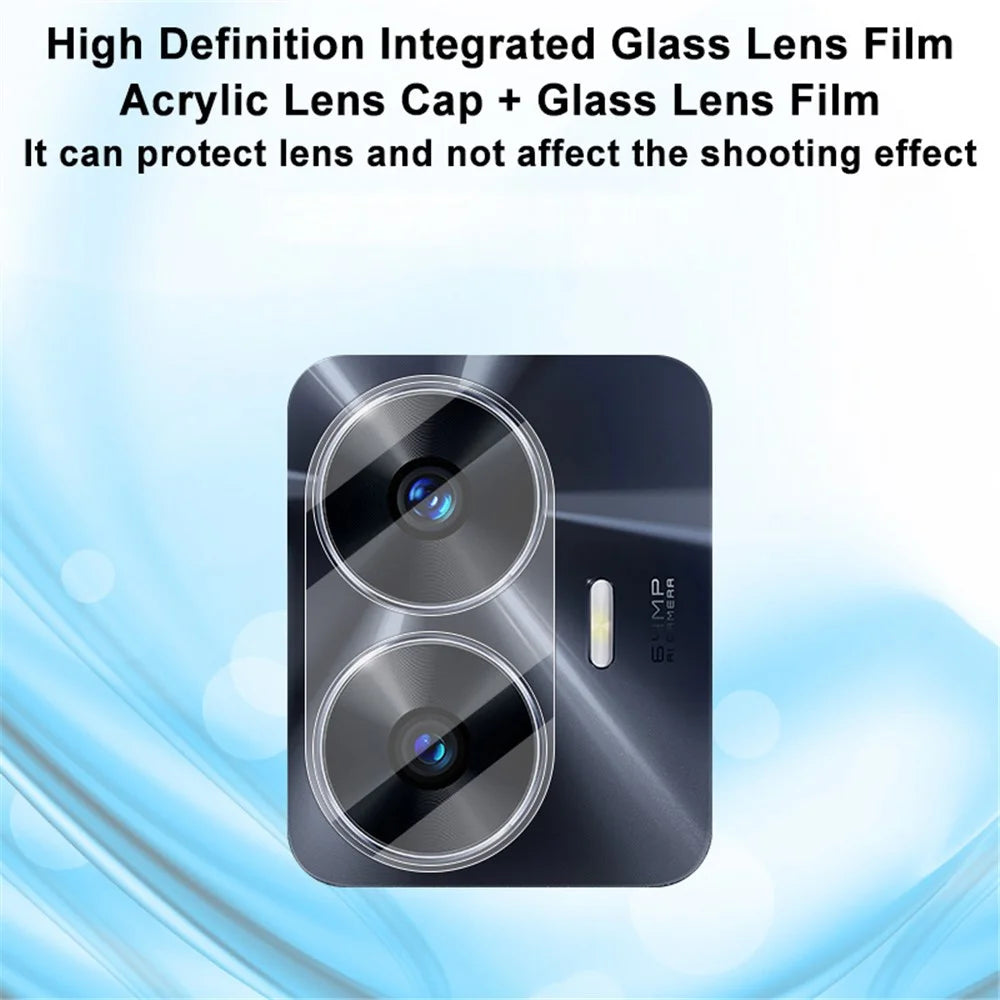 IMAK For Realme C55 Fingerprint Free Integrated Lens Film Tempered Glass Protector Acrylic Lens Cap - 3