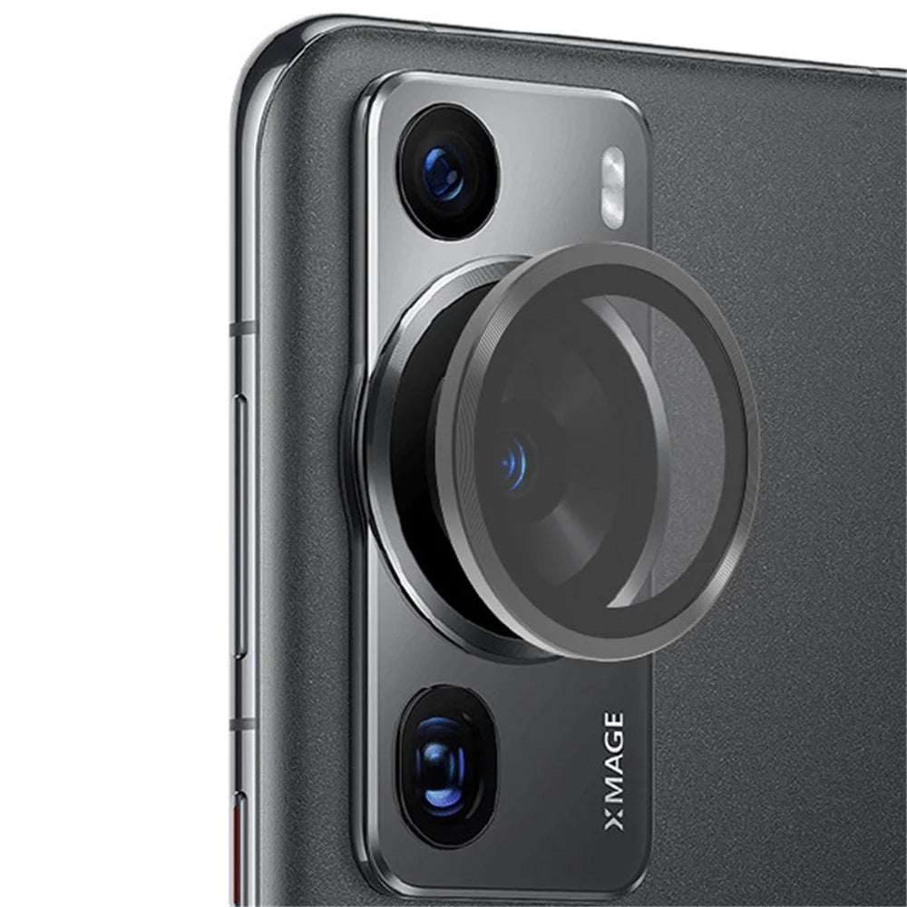 ENKAY HAT PRINCE For Huawei P60 / P60 Pro / P60 Art Camera Lens Protector Aluminum Alloy Trim Tempered Glass Rear Lens Film - Black - 1