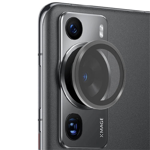 ENKAY HAT PRINCE For Huawei P60 / P60 Pro / P60 Art Camera Lens Protector Aluminum Alloy Trim Tempered Glass Rear Lens Film - Black - 1