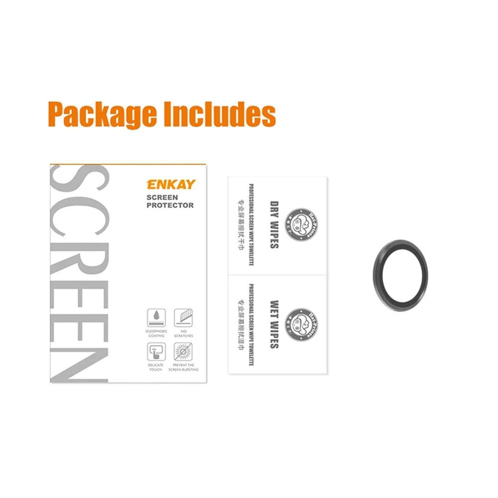 ENKAY HAT PRINCE For Huawei P60 / P60 Pro / P60 Art Camera Lens Protector Aluminum Alloy Trim Tempered Glass Rear Lens Film - Black - 6