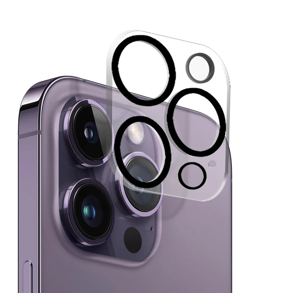 NORTHJO For iPhone 14 Pro / 14 Pro Max Anti-Scratch Tempered Glass Rear Lens Film (For Large Lens Cutout Phone Case) - Black - 1