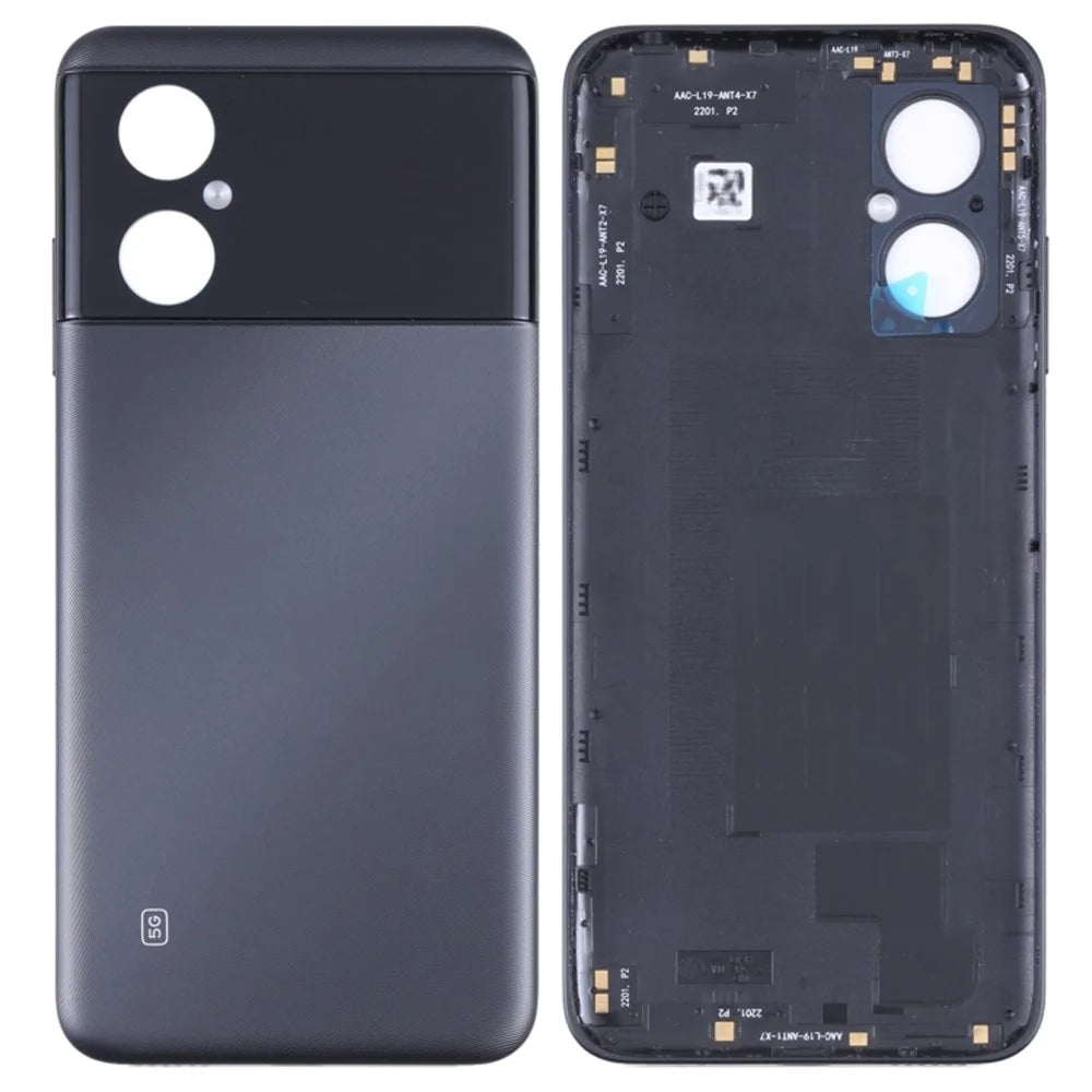 For Xiaomi Poco M4 5G / Poco M4 5G (India) / Redmi Note 11R 5G OEM Rear Housing Back Cover Replacement - Black - 1
