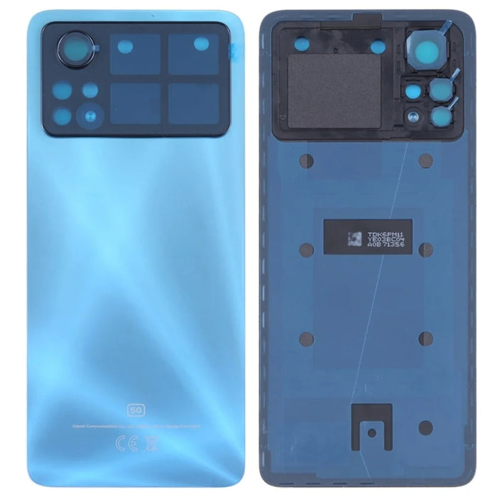 For Xiaomi Poco X4 Pro 5G OEM Phone Housing Back Cover Replacement (without Lens) - Blue - 1