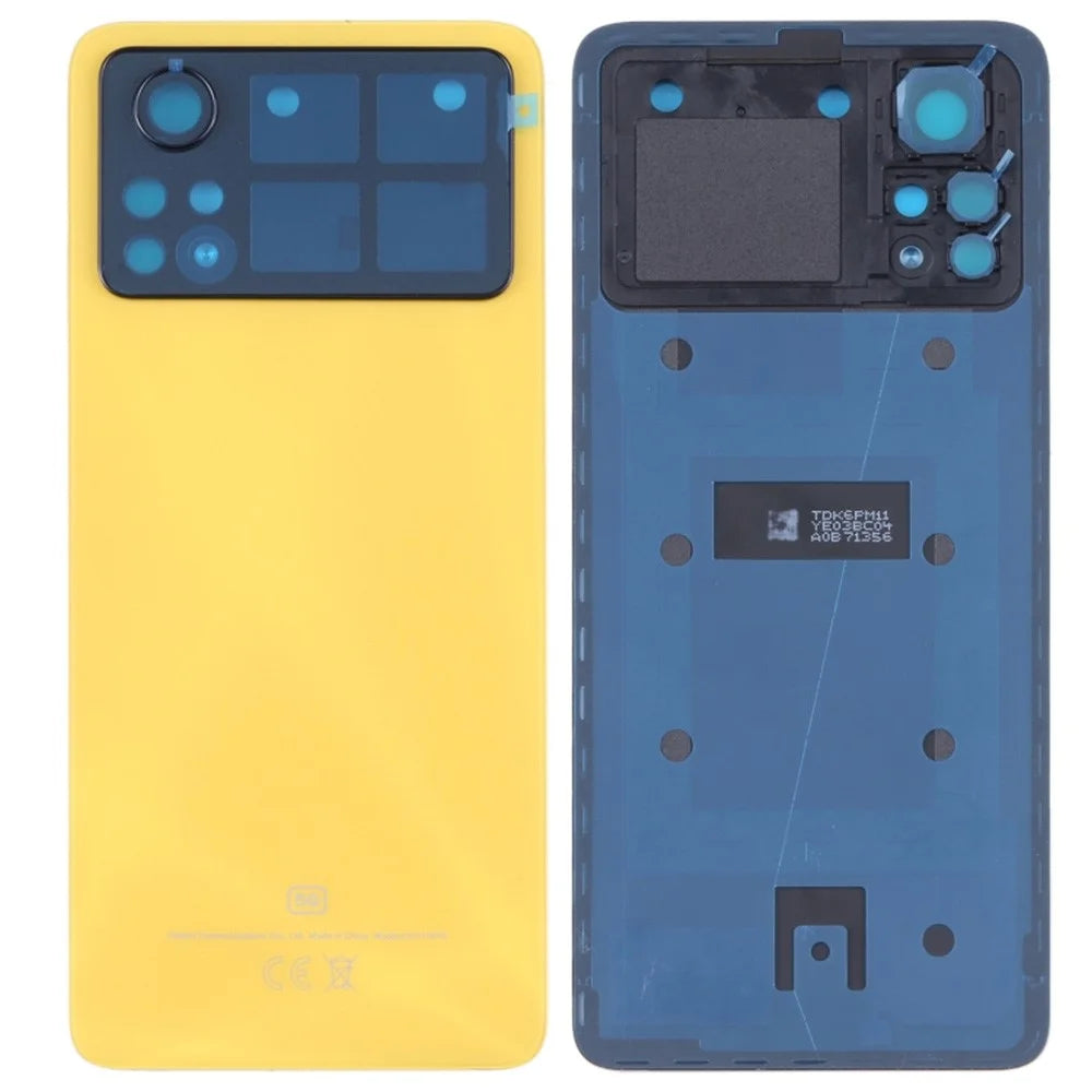 For Xiaomi Poco X4 Pro 5G Back Battery Housing Cover Replacement Part (Without Lens) - Yellow - 1