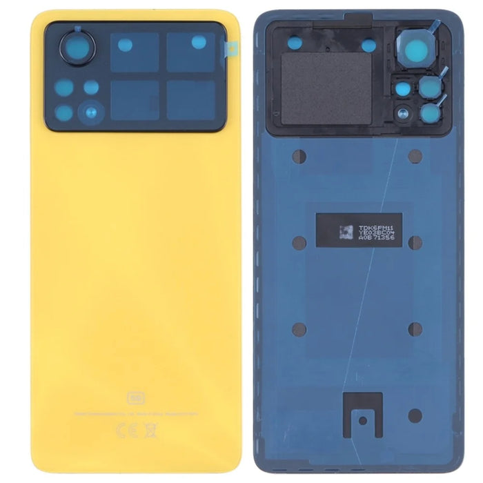 For Xiaomi Poco X4 Pro 5G Back Battery Housing Cover Replacement Part (Without Lens) - Yellow - 1