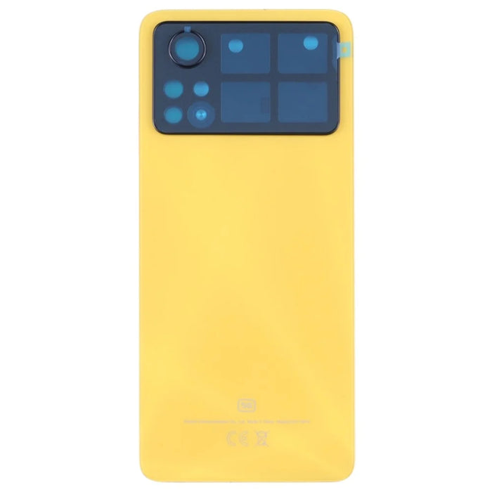 For Xiaomi Poco X4 Pro 5G Back Battery Housing Cover Replacement Part (Without Lens) - Yellow - 2