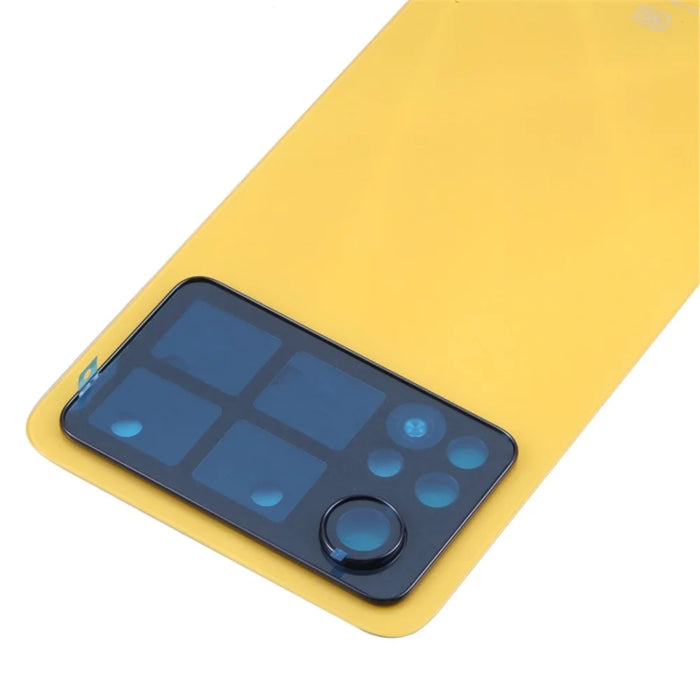 For Xiaomi Poco X4 Pro 5G Back Battery Housing Cover Replacement Part (Without Lens) - Yellow - 4