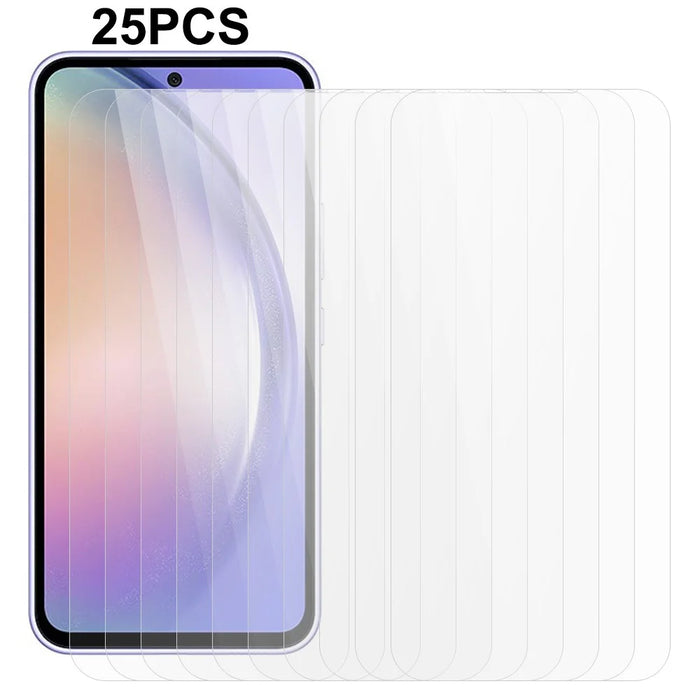 25Pcs For Samsung Galaxy A54 5G Phone Screen Film Super Clear Tempered Glass Anti-Scratch Screen Protector (No Package, with Wipes Set, Dust-absorber, Guide Sticker) - 1