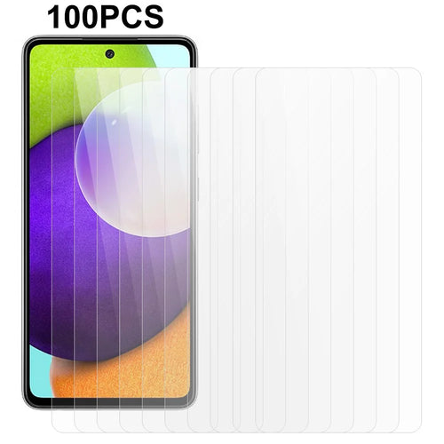 100Pcs For Samsung Galaxy A52 4G / A52s 5G / A52 5G / A53 5G Anti-Dust Tempered Glass Screen Film HD Clear Screen Protector (No Package, with Wipes Set, Dust-absorber, Guide Sticker) - 1