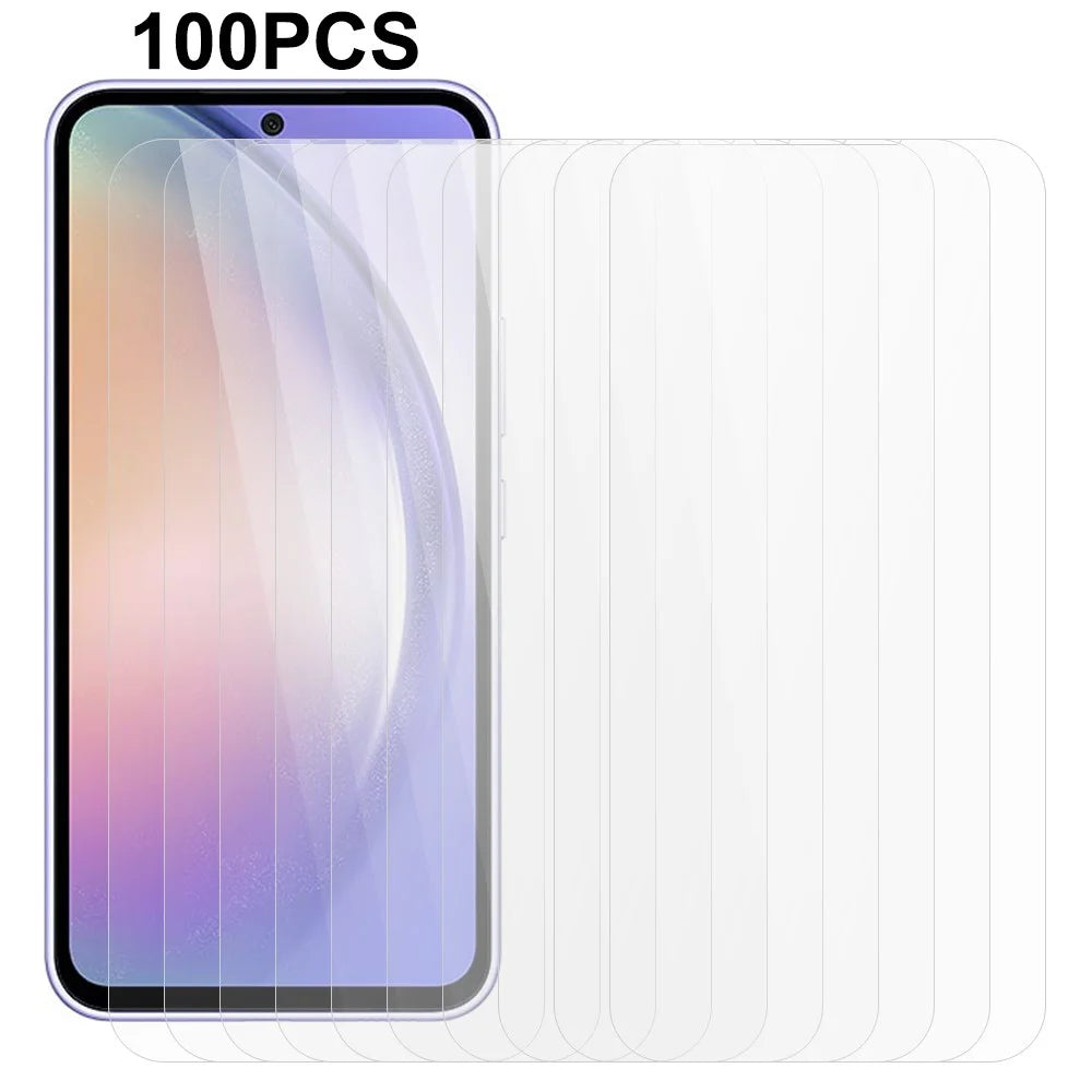 100Pcs For Samsung Galaxy A54 5G Screen Protector Tempered Glass Screen Film  (No Package, with Wipes Set, Dust-absorber, Guide Sticker) - 1