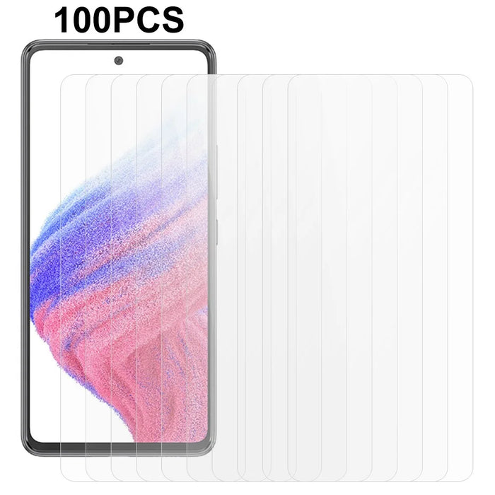 100Pcs For Samsung Galaxy A53 5G Anti-Scratch Screen Protector Tempered Glass Touch Sensitive Film (No Package, with Wipes Set, Dust-absorber, Guide Sticker) - 1