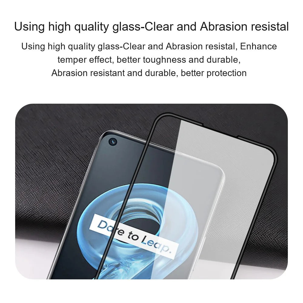 AMORUS For Realme 10 4G Tempered Glass Silk Printing Full Glue Phone Full Screen Protector - Black - 7