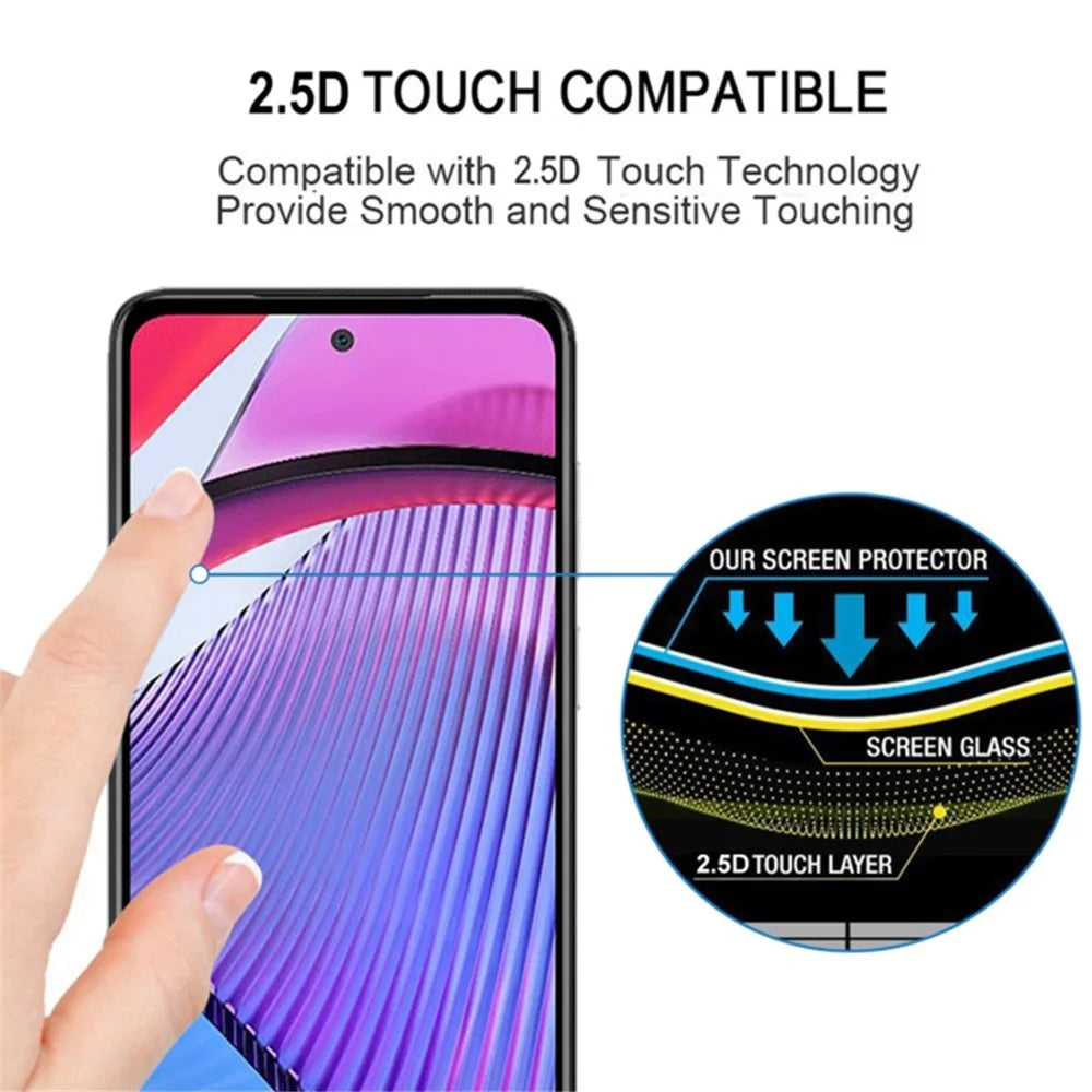 For Motorola Moto G Power 5G Tempered Glass Screen Protector Silk Printing Full Glue Full Cover Film - 4