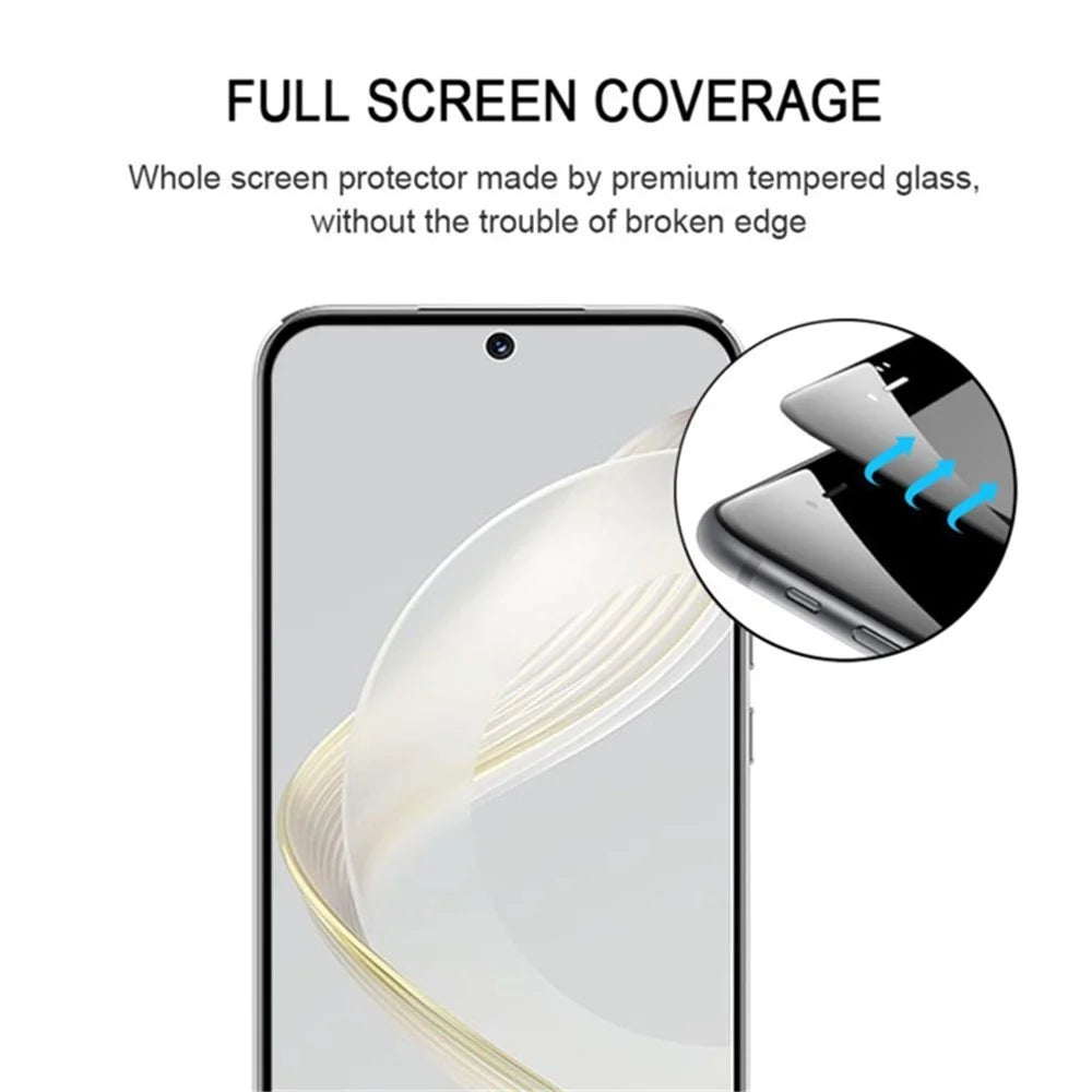 For Huawei nova 11 / nova 12s 4G / nova 12 Lite 4G Silk Printing Phone Screen Protector Full Glue Tempered Glass Full Cover Film - 3